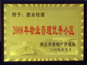 2009年1月6日，商丘桂園榮獲"商丘市物業(yè)管理優(yōu)秀小區(qū)"稱(chēng)號(hào)。